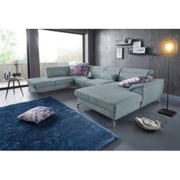 sit&more Wohnlandschaft, 12 cm Fußhöhe, Sitztiefenverstellung, wahlweise in 2 Fußfarben
