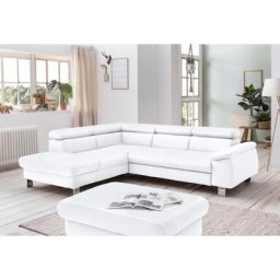 COTTA Polstergarnitur Komaris, (Set), Set: bestehend aus Ecksofa und Hocker, Kopfteilverstellung