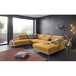 sit&more Wohnlandschaft, 12 cm Fußhöhe, Sitztiefenverstellung, wahlweise in 2 Fußfarben