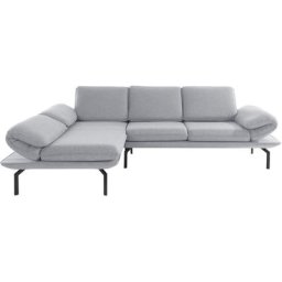 DOMO collection Ecksofa New York, wahlweise mit Arm- und Rückenfunktion, mit Winkelfuß aus Metall