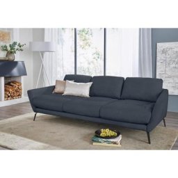W.SCHILLIG Big-Sofa softy, mit dekorativer Heftung im Sitz, Füße schwarz pulverbeschichtet