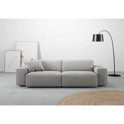 andas Big-Sofa Glimminge, besondere Kedernähte, auch in Breitcord + Easy care-Bezug, Zierkissen