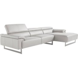 Egoitaliano Ecksofa Malika, mit Recamiere, inkl. Kopfteilverstellung und chromfarbenen Metallfüßen