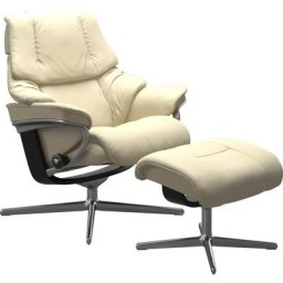 Stressless® Fußhocker Reno, mit Cross Base, Größe S, M & L, Holzakzent Schwarz