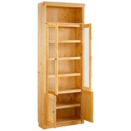 Home affaire Bücherregal Soeren, massiver Kiefer, in 2 Höhen, Tiefe 29 cm, Türen mit Klarglas Einsatz