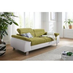 COTTA Polstergarnitur Komaris, (Set), Set: bestehend aus 3-Sitzer und Hocker, inklusive Kopfteilverstellung