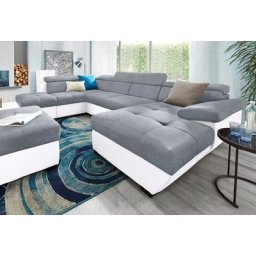 COTTA Polstergarnitur, (Set), Set: bestehend aus Wohnlandschaft und Hocker, wahlweise Bettfunktion
