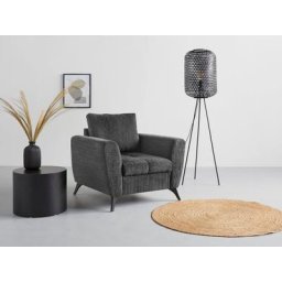 andas Sessel Lörby, auch mit Aqua clean-Bezug, feine Steppung im Sitzbereich, lose Kissen