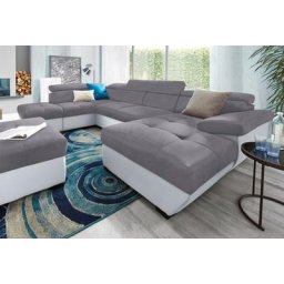 COTTA Polstergarnitur, (Set), Set: bestehend aus Wohnlandschaft und Hocker, wahlweise Bettfunktion