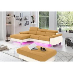 COTTA Polstergarnitur Komaris, (Set), Set: bestehend aus Ecksofa und Hocker, Kopfteilverstellung
