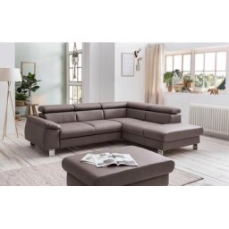 COTTA Polstergarnitur Komaris, (Set), Set: bestehend aus Ecksofa und Hocker, Kopfteilverstellung
