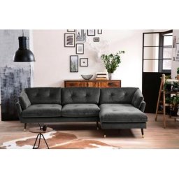 Trendfabrik Ecksofa, mit Fuß in Holz-Metallkombination, Recamiere rechts oder links