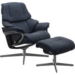 Stressless® Fußhocker Reno, mit Cross Base, Größe S, M & L, Holzakzent Schwarz