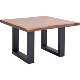 MCA furniture Couchtisch Cartagena, Couchtisch Massivholz mit Baumkante und natürlichen Rissen und Löchern