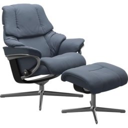Stressless® Fußhocker Reno, mit Cross Base, Größe S, M & L, Holzakzent Schwarz