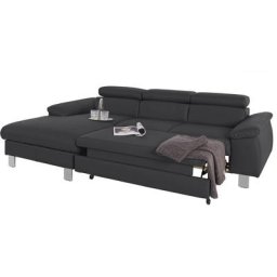 COTTA Polstergarnitur Komaris, (Set), Set: bestehend aus Ecksofa und Hocker, Kopfteilverstellung