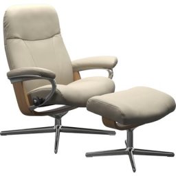 Stressless® Fußhocker Garda, mit Cross Base, Größe M & L, Holzakzent Eiche