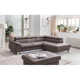 COTTA Polstergarnitur Komaris, (Set), Set: bestehend aus Ecksofa und Hocker, Kopfteilverstellung