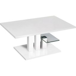 PRO Line Couchtisch Bergamo, aus Holz, mit Bodenplatte, Ablageboden aus Glas, rechteckige Form