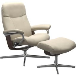 Stressless® Relaxsessel Garda, mit Cross Base, Größe M & L, Holzakzent Wenge