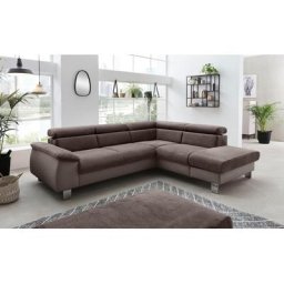 COTTA Polstergarnitur Komaris, (Set), Set: bestehend aus Ecksofa und Hocker, Kopfteilverstellung