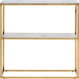 andas Konsolentisch (1 Tisch), Konsolentisch, H80xB79, Glas mit Marmoroptik und Gold Gestell