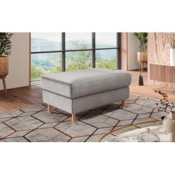Home affaire Polsterhocker, Holzfuesse mit Metallteller