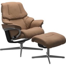 Stressless® Fußhocker Reno, mit Cross Base, Größe S, M & L, Holzakzent Schwarz
