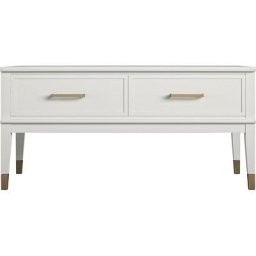 CosmoLiving by Cosmopolitan Couchtisch Westerleigh, Stauraum, aus pflegeleichtem MDF, Beine aus Massivholz, Höhe 51-76 cm