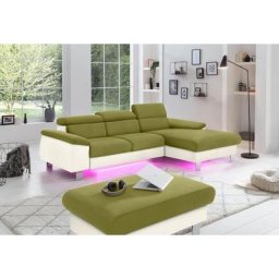 COTTA Polstergarnitur Komaris, (Set), Set: bestehend aus Ecksofa und Hocker, Kopfteilverstellung