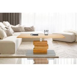 Home affaire Couchtisch Jan, aus massiver Wildeiche, höhenverstellbar von 47 auf 66 cm