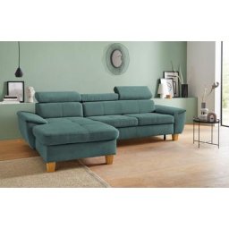 exxpo - sofa fashion Ecksofa, Kopfteilverstellung, wahlweise mit Bettfunktion und Bettkasten