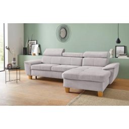 exxpo - sofa fashion Ecksofa, Kopfteilverstellung, wahlweise mit Bettfunktion und Bettkasten