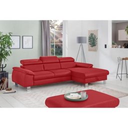 COTTA Polstergarnitur Komaris, (Set), Set: bestehend aus Ecksofa und Hocker, Kopfteilverstellung