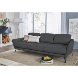 W.SCHILLIG Big-Sofa softy, mit dekorativer Heftung im Sitz, Füße schwarz pulverbeschichtet