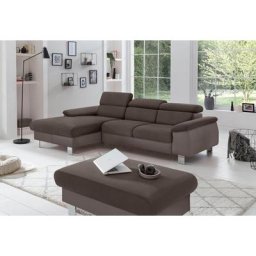 COTTA Polstergarnitur Komaris, (Set), Set: bestehend aus Ecksofa und Hocker, Kopfteilverstellung
