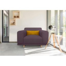andas Loveseat Maroon, in skandinavischem Design, mit losem Kissen