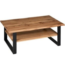 PRO Line Couchtisch, Gestell aus Metall schwarz lackiert, Kufengestell, geteilte Platte