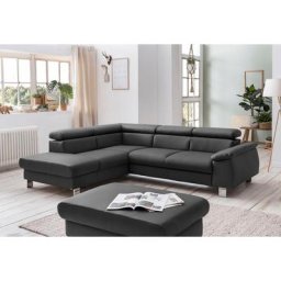 COTTA Polstergarnitur Komaris, (Set), Set: bestehend aus Ecksofa und Hocker, Kopfteilverstellung