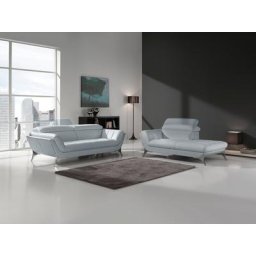 Egoitaliano Polstergarnitur Sueli, (Set), bestehend aus Sofa und Recamiere, Kopfteilverstellung, Bezug Leder
