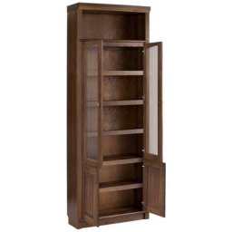 Home affaire Bücherregal Soeren, massiver Kiefer, in 2 Höhen, Tiefe 29 cm, Türen mit Klarglas Einsatz