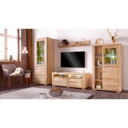 Woltra Wohnwand Denis, (Set, 4-St), teilmassives Holz
