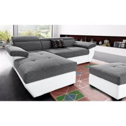 COTTA Polstergarnitur, (Set), Set: bestehend aus Ecksofa und Hocker, inklusive Kopfteilverstellung