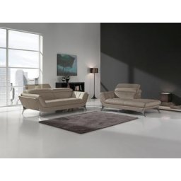 Egoitaliano Polstergarnitur Sueli, (Set), bestehend aus Sofa und Recamiere, Kopfteilverstellung, Bezug Leder