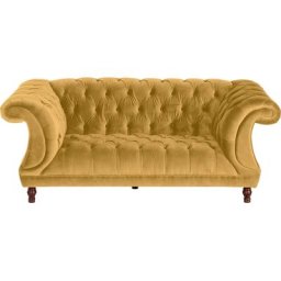 Max Winzer® Chesterfield-Sofa Isabelle, Knopfheftung & gedrechselten Füßen in Buche Nussbaum, Breite 200 cm