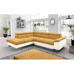 COTTA Polstergarnitur Komaris, (Set), Set: bestehend aus Ecksofa und Hocker, Kopfteilverstellung
