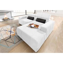 DOMO collection Ecksofa Brandon, Mit Kopfteilverstellung, auch in Leder