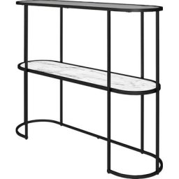 Dorel Home Konsolentisch Moon (1-St), mit Tischplatte aus geriffeltem Glas, FSC®- Holz, Höhe 82 cm