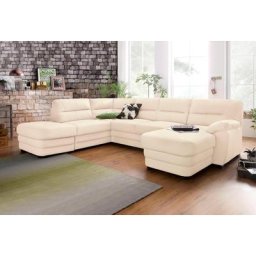 COTTA Polstergarnitur, (Set), Set: bestehend aus Wohnlandschaft und Hocker, wahlweise Bettfunktion