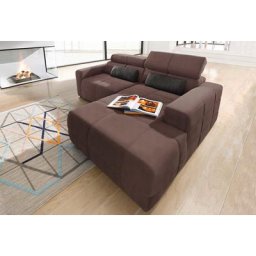 DOMO collection Ecksofa Brandon, Mit Kopfteilverstellung, auch in Leder